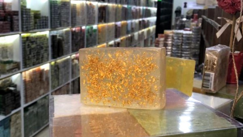 Tanesi 400 lira olan altınlı sabun, 4 ülkeye ihraç ediliyor