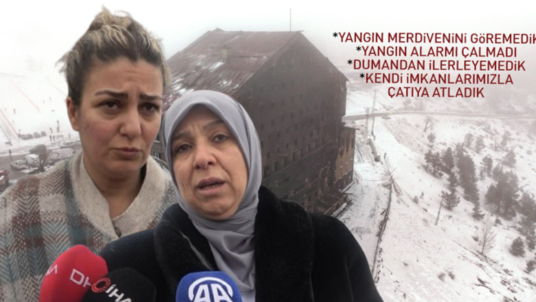 Otel yangınında pencereden atlayarak kurtulan anne ve kızı, korku dolu anları anlattı
