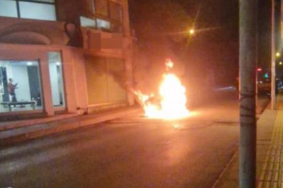 Çorum'da seyir halindeki otomobil alev alev yandı