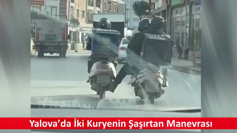 Yalova’da İki Kuryenin Şaşırtan Manevrası
