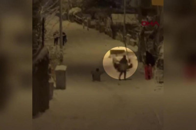 Karda kayarken duvara çarptı, hastanelik oldu!