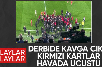Fenerbahçe-Galatasaray derbisinde kavga çıktı