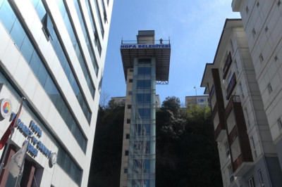 Artvin'de iki mahalle arasında 50 metrelik asansör