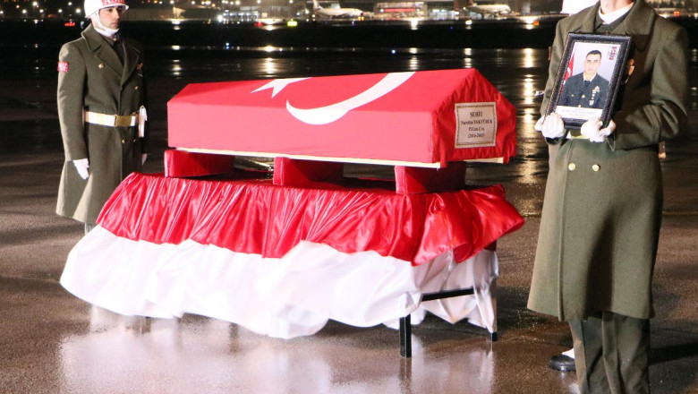 Şehit Tokyürek'in naaşı Erzurum'da