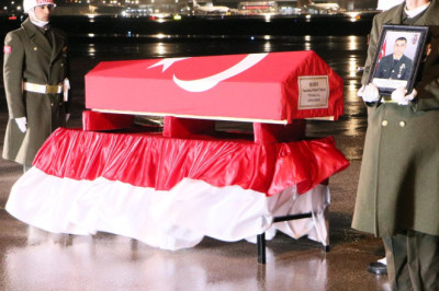Şehit Tokyürek'in naaşı Erzurum'da