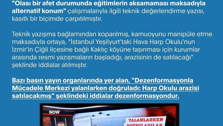 Hava Harp Okulu arazisiyle ilgili dezenformasyon açıklaması