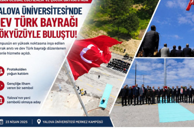 DEV TÜRK BAYRAĞI TÖRENLE BİRLİKTE GÖNDERE ÇEKİLDİ