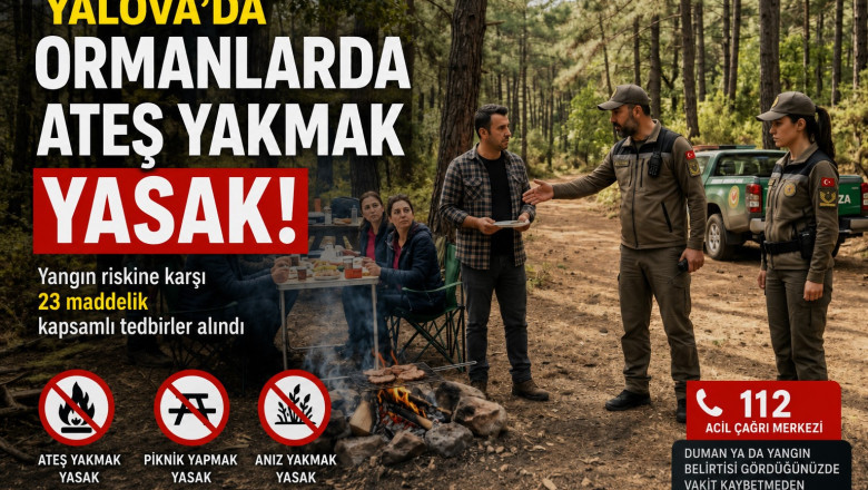 Yalova’da Ormanlara Giriş ve Ateş Yakmaya Sıkı Denetim: 23 Maddelik Yangın Tedbirleri Yürürlükte