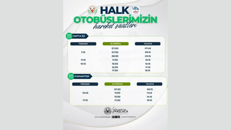 Yalova’da Halk Otobüsü Sefer Saatleri Güncellendi