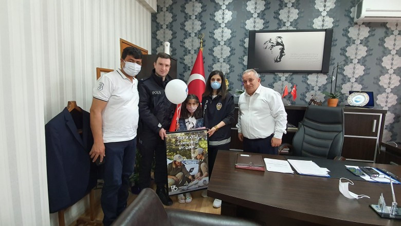 Çiftlikköy Emniyet Müdürlüğü’nden küçük kız çocuğuna sürpriz