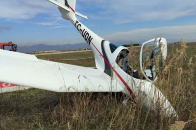 SON DAKİKA! Bursa’da pistten çıkan eğitim uçağının pilotu yaralandı