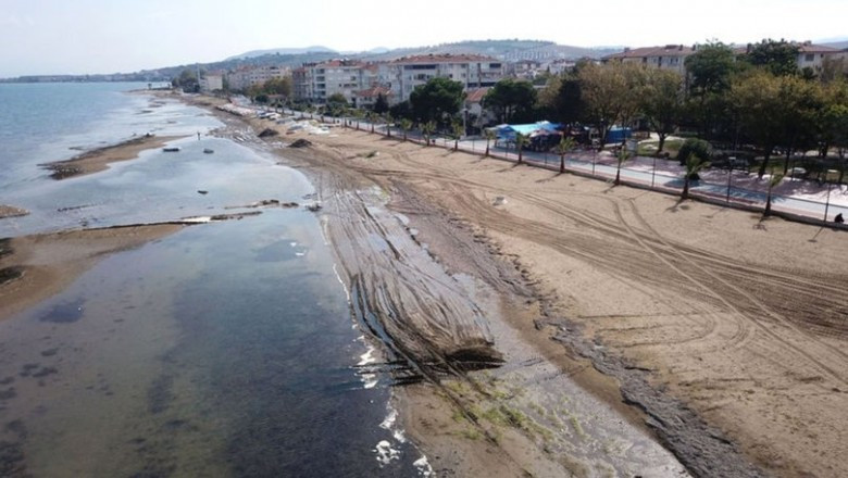 Yalova'da deniz suyu 25 metre çekildi