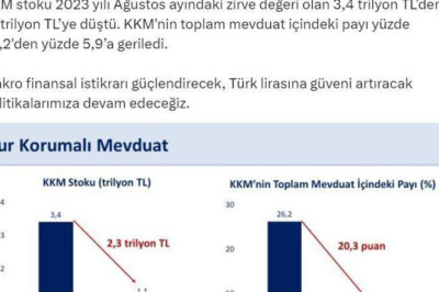 Bakan Şimşek: KKM stoku 3,4 trilyon TL'den 1,1 trilyon TL'ye düştü