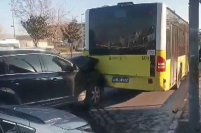 Konsolosluk aracı İETT otobüsüne çarptı