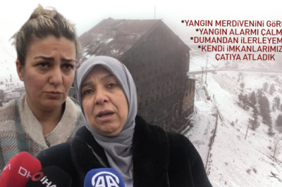 Otel yangınında pencereden atlayarak kurtulan anne ve kızı, korku dolu anları anlattı