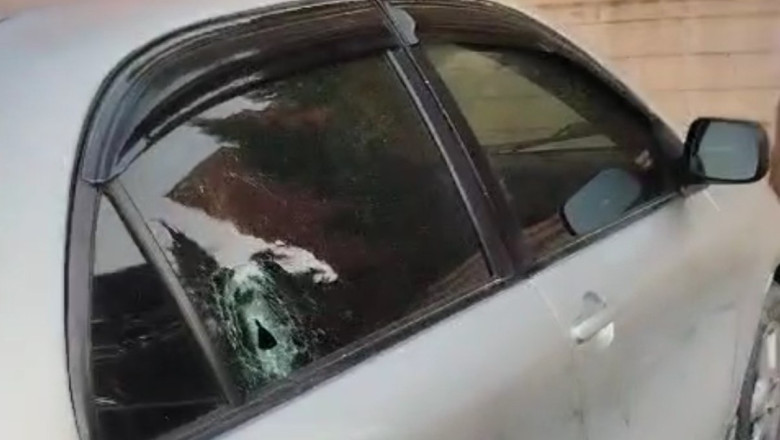 Gaziantep'te Suriye'den gelen yorgun mermi araca isabet etti