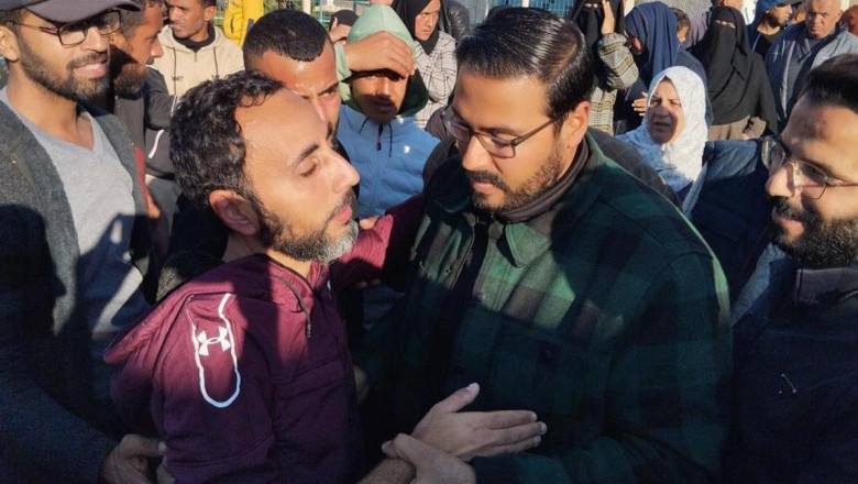 İsrail'in serbest bıraktığı 143 Filistinli Gazze'de: Sevinç gözyaşları sel oldu!