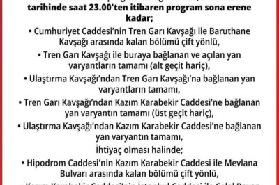 Ankara'da bazı yollar trafiğe kapatılacak