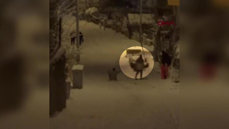 Karda kayarken duvara çarptı, hastanelik oldu!