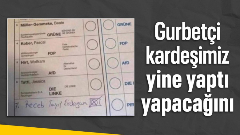 Almanya genel seçimlerinde Recep Tayyip Erdoğan'a oy çıktı