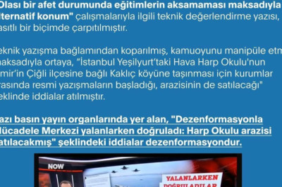 Hava Harp Okulu arazisiyle ilgili dezenformasyon açıklaması