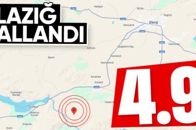 SON DAKİKA! Elazığ'da 4.9 büyüklüğünde deprem