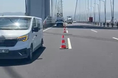 Osmangazi Köprüsü'nde İki Aracın Lastikleri Peş Peşe Patladı