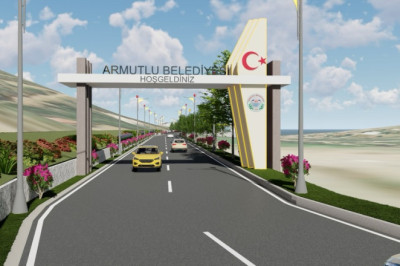 ARMUTLU GİRİŞİNDE DÖNÜŞÜM BAŞLADI: 500 METRELİK HATTA IŞIK, YEŞİL VE ESTETİK DOKUNUŞ