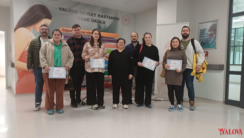 Yalova Eğitim ve Araştırma Hastanesi’nde Gebe Okulunda Eşli Eğitim Gerçekleştirildi