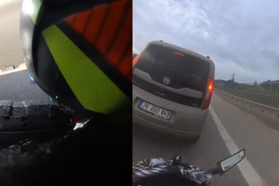 113 Kilometre Hızla Giden Motosikletli Çarptığı Araca Girdi
