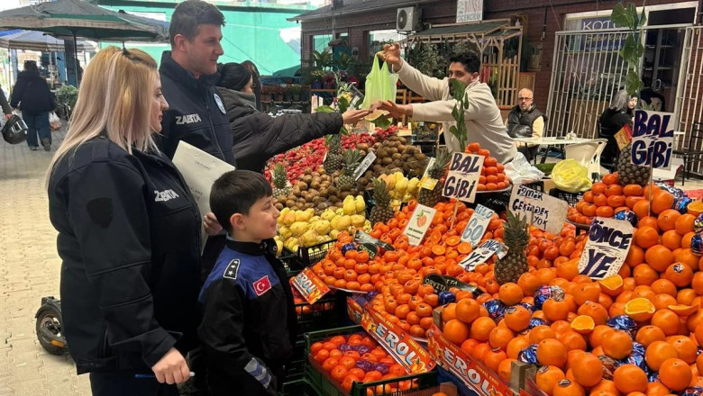 MİNİK POLİS ÇINAR, PAZAR DENETLEMESİNE KATILDI