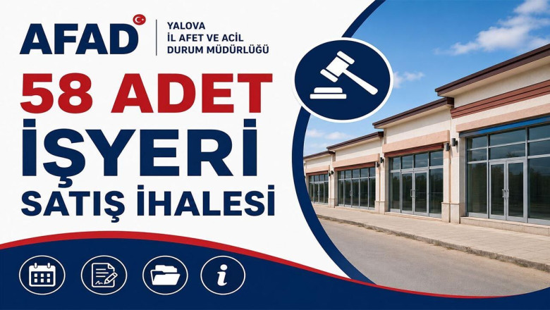 Yalova’da 58 İşyeri Satışa Çıkarılacak