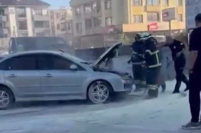 Çiftlikköy’de yürekleri ağza getiren araç yangını