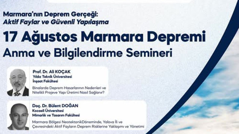 17 Ağustos’ta Yalova’da Deprem Semineri