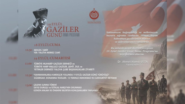 Yalova’da Gaziler Günü Programı Açıklandı
