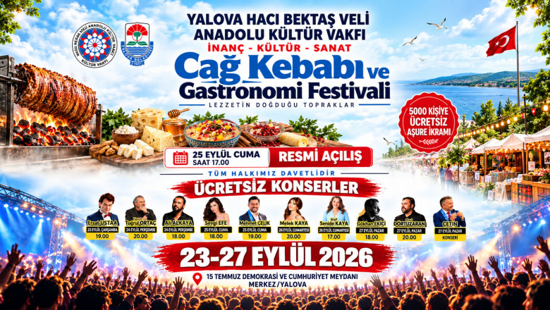 Yalova’da Cağ Kebabı ve Gastronomi Festivali Başlıyor