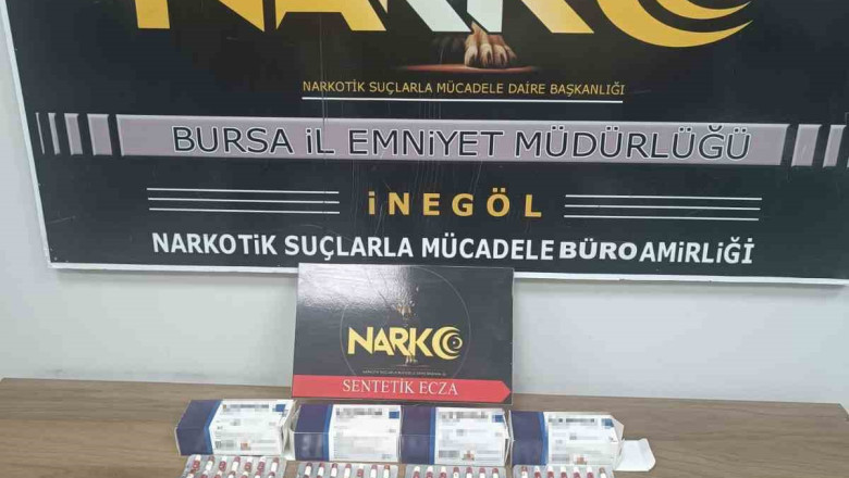 Bursa İnegöl'de uyuşturucu operasyonunda 224 sentetik ecza ele geçirildi
