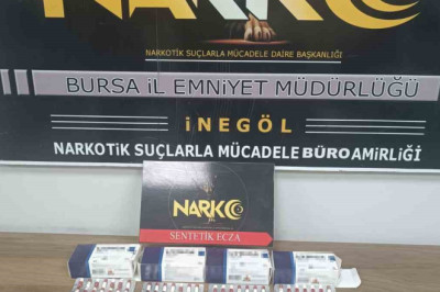 Bursa İnegöl'de uyuşturucu operasyonunda 224 sentetik ecza ele geçirildi