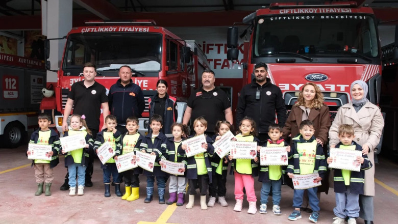 MİNİK ÖĞRENCİLER ÇİFTLİKKÖY İTFAİYESİ’NDE