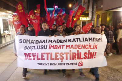 İzmir'de TKP'den Soma'da yaşamını yitiren işçiler için basın açıklaması: İşçi sınıfı, İmbat Madencilik'ten hesap sormak zorundadır