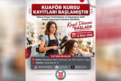 Yalova SODAM’da Kuaförlük Kursu Başlıyor